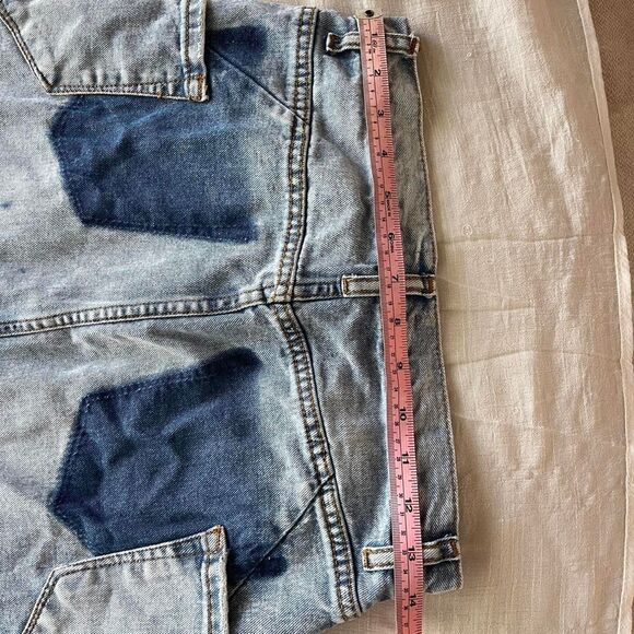 Y2K Distressed high rise blue denim midi skirt - Picture 6 of 6